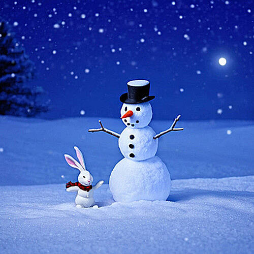 Der Schneemann und der Hase